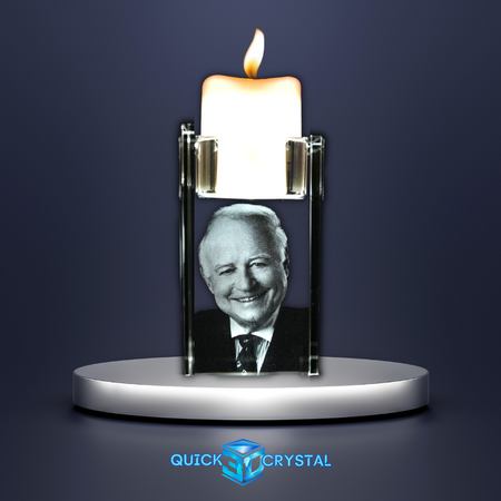 Candle Memorial 3D Photo Crystal